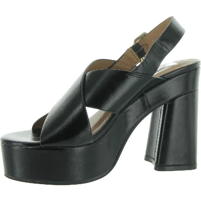 Fashion-Forward Womens Faux Leather Platform Slingback Sandals