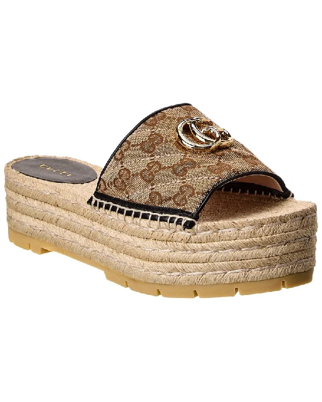 Contemporary Chic Promotions Gucci GG Canvas & Leather Sandal