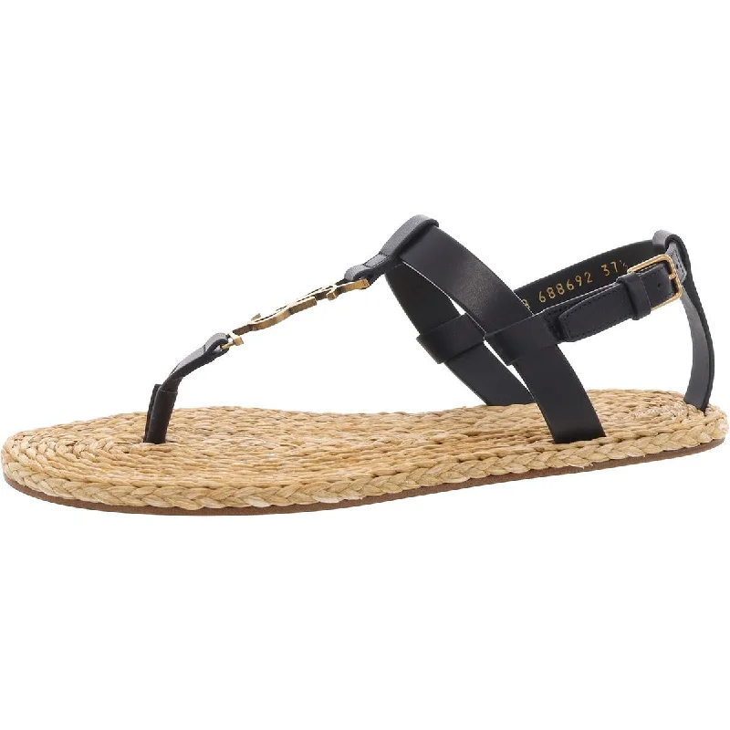 Casual Chic Deals Womens Leather Logo Slingback Sandals