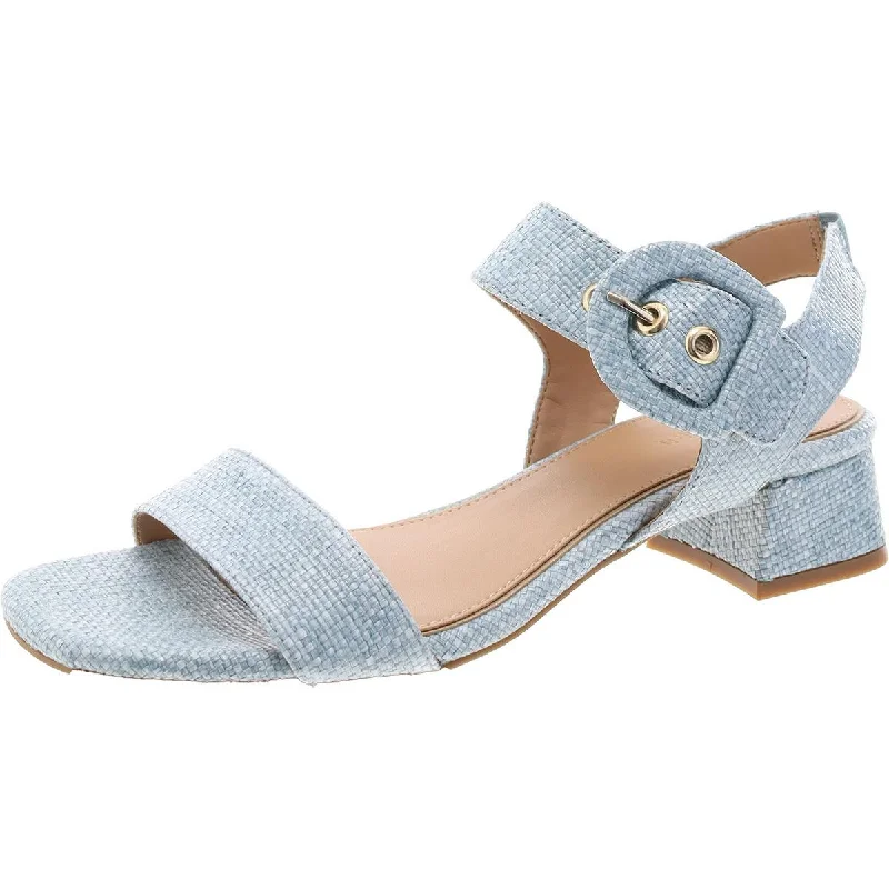Comfortable Durable Shoes Womens Woven Ankle Strap Block Heel