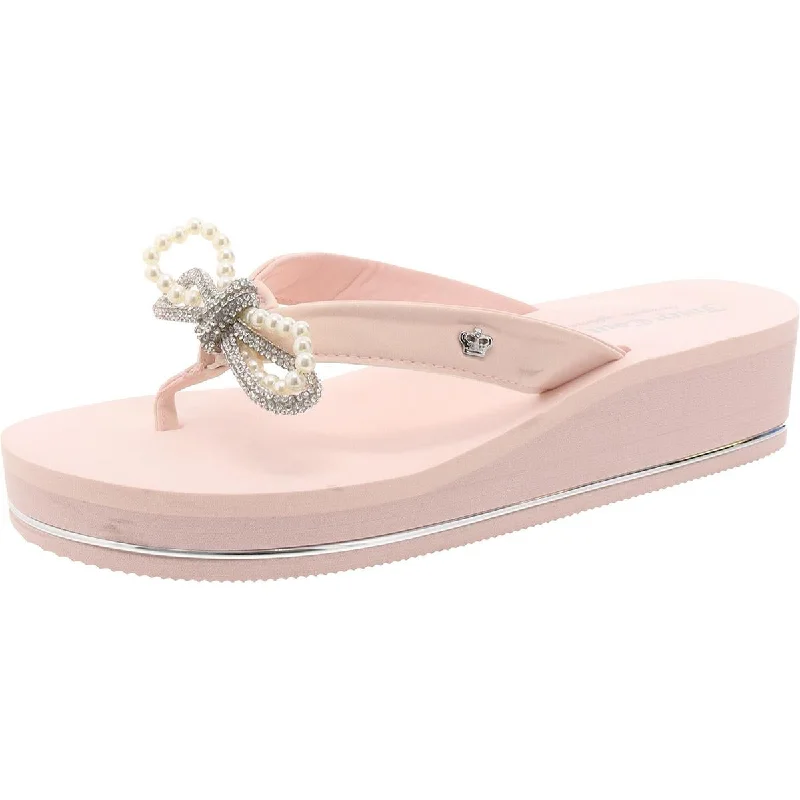 Breathable Shoes Discount Crepe Womens Rhinestone Bow Platform Sandals