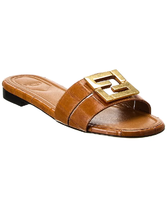 Sleek Dress Shoes Deal FENDI FFold Leather Sandal