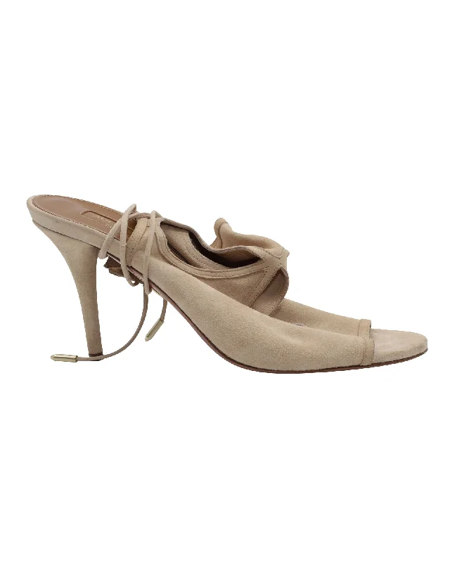 Trend Forward Threads Aquazzura Sexy Thing 105 Heeled Sandals in Nude Suede