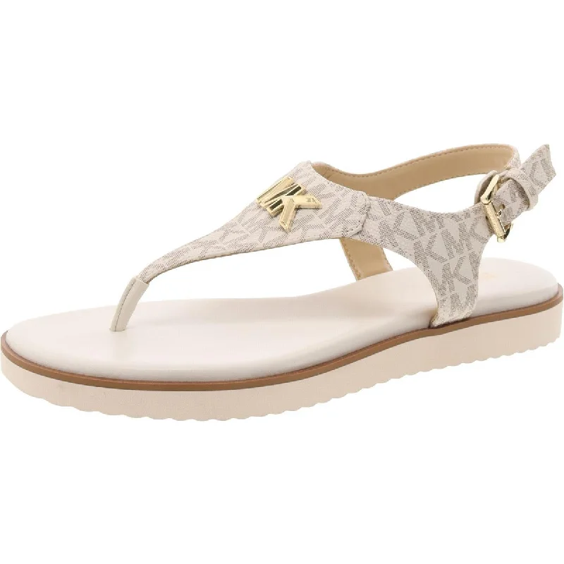 Slip-On Shoes Promotion MK Charm Womens Logo Flat Thong Sandals