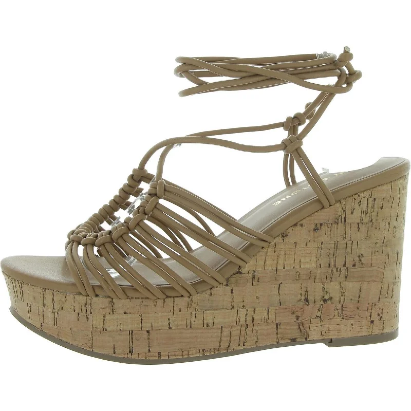 Comfortable Slip-On Shoes Tillyyp Womens Faux Leather Heeled Wedge Sandals