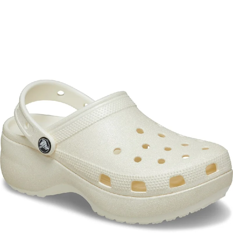Fashionable Casual Loafers Crocs Classic Platform Glitter Clog