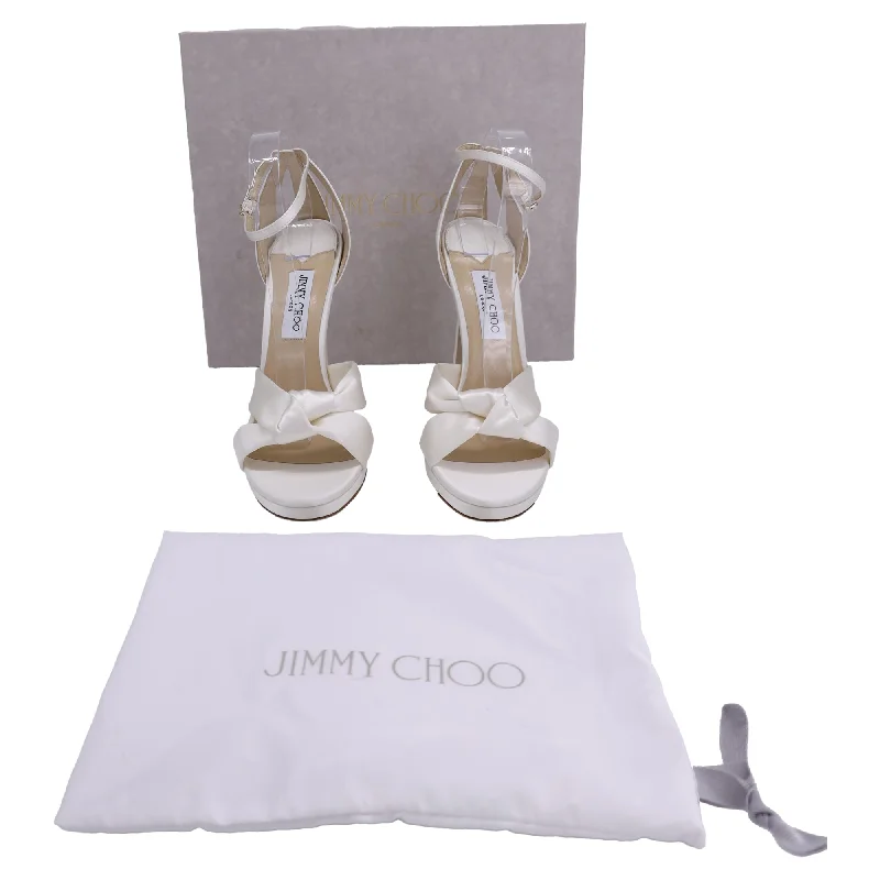 Luxury Shoes Clearance Jimmy Choo Rosie Ankle Strap Sandals in Ivory Satin