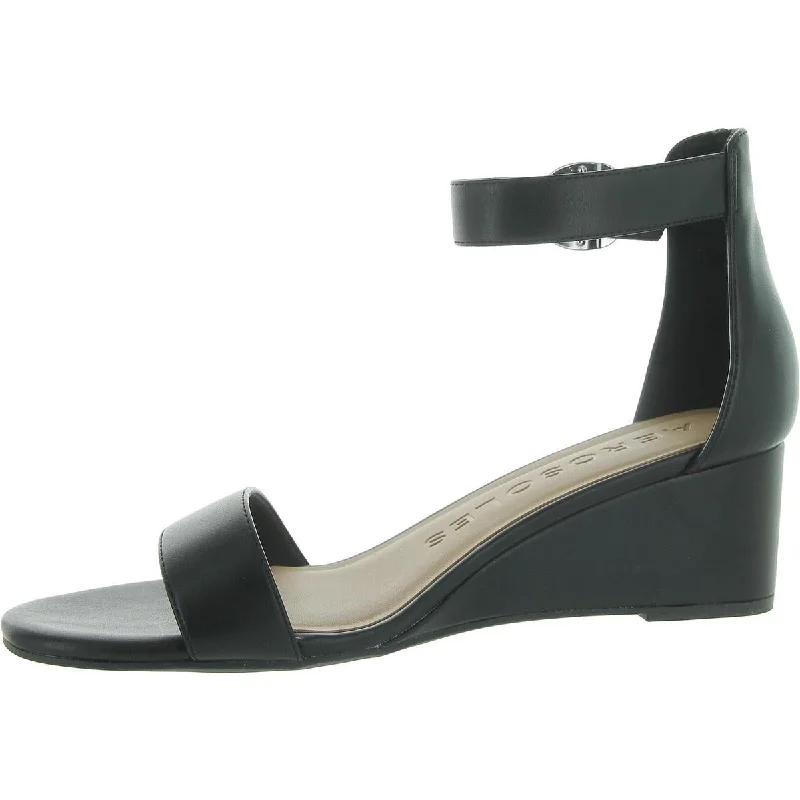 Trendy Footwear Sale Willis Womens Faux Leather Cushioned Footbed Wedge Sandals