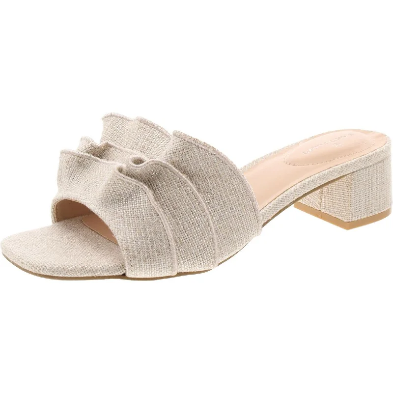 Designer Shoes Clearance Womens Woven Ruffled Slide Sandals