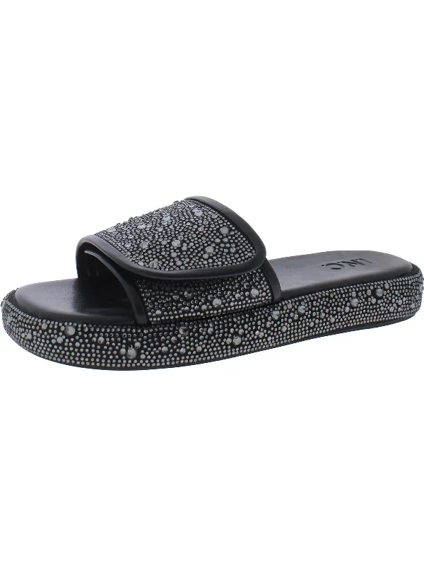 Comfortable Stylish Shoes Rayley Womens Rhinestone Man Made Slide Sandals