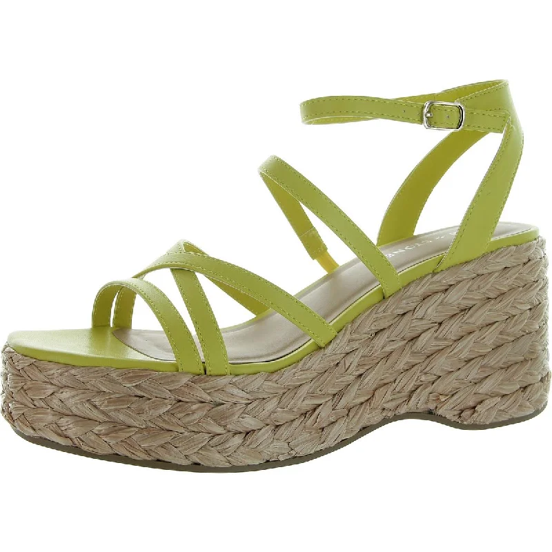 Relaxed Style Finnickk Womens Faux Leather Strappy Wedge Sandals