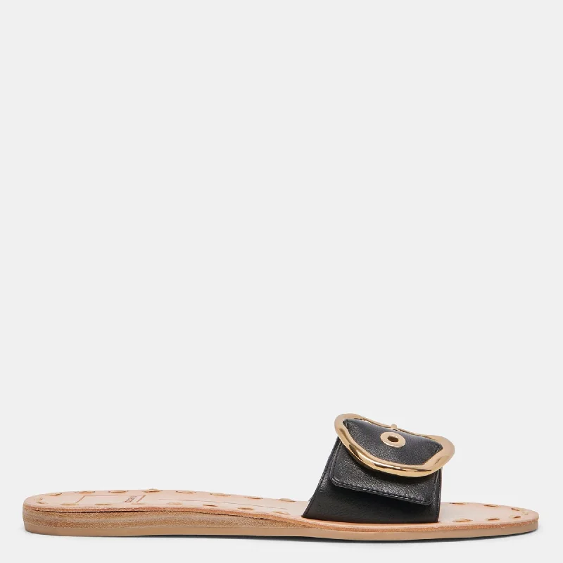Statement Casual Shoes Danna Sandals Black Leather