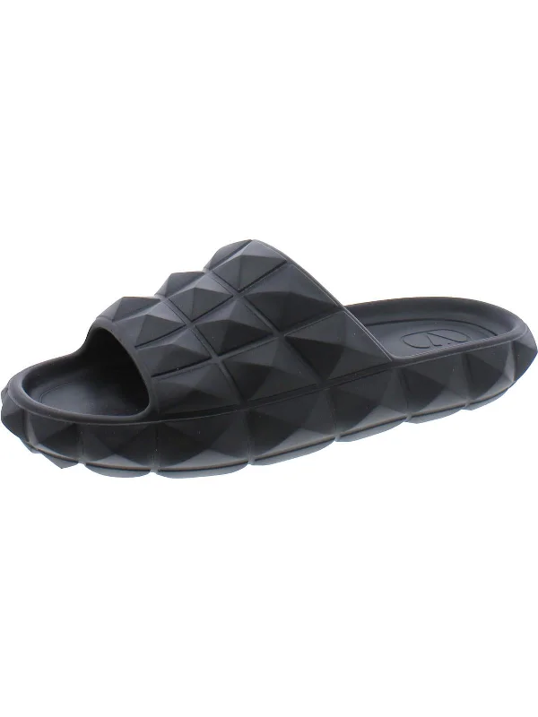 Comfortable Fashionable Shoes Womens Textured Slip On Slide Sandals