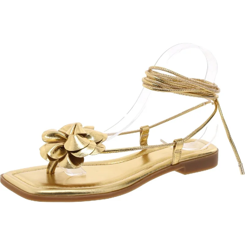 Premium Footwear Sale Gilma 2 Womens Faux Leather Metallic Ankle Strap