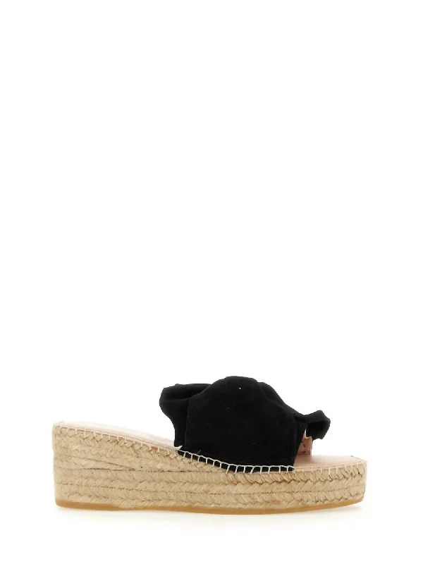 Comfort And Style Shoes Sale Women's Platforms Knot Sandal In Black Suede