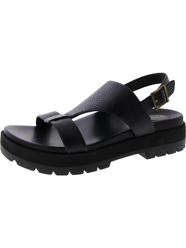 Comfortable Chic Alondra Lug Womens Leather Adjustable Ankle Strap