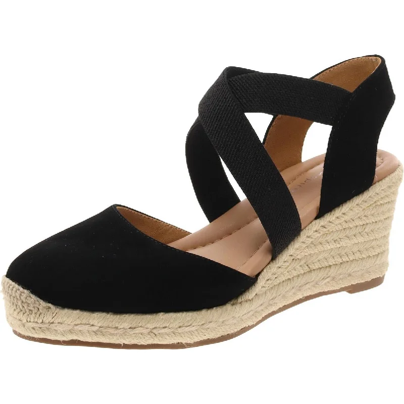 Stylish Walking Shoes Meza Womens Suede Round Toe Espadrilles