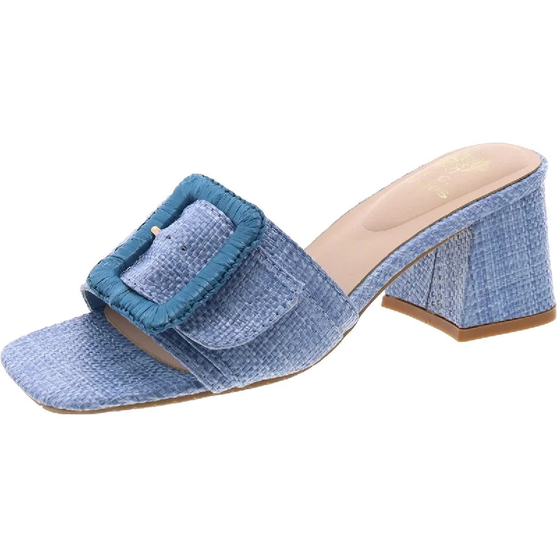 Summer Deals Britta Womens Woven Buckle Block Heel