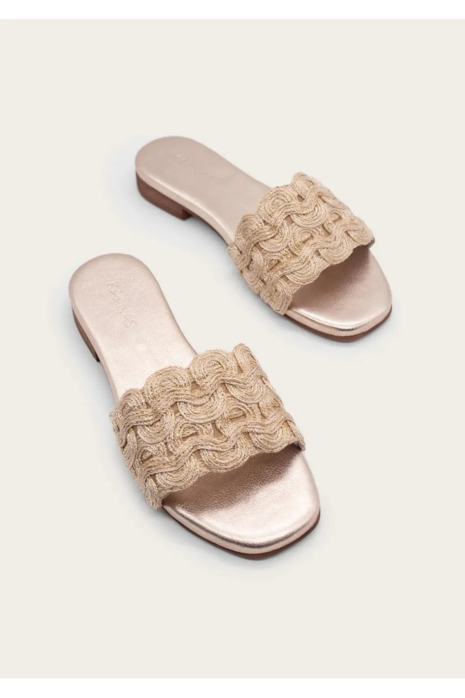 Business Casual Shoes Discount Nash Gold Textured Band Slip-On Sandal