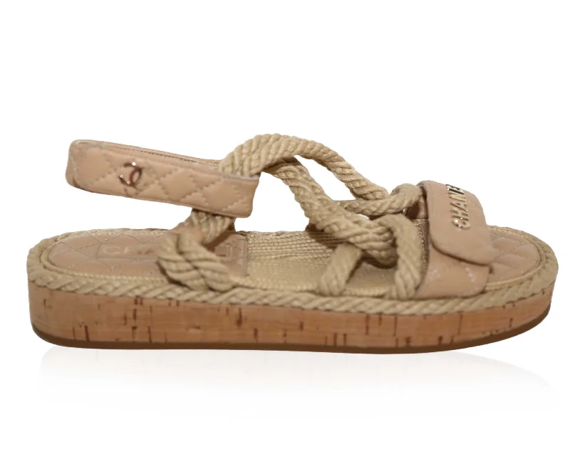 Must-Have Shoe Styles Cord Lambskin Quilted CC Sandals