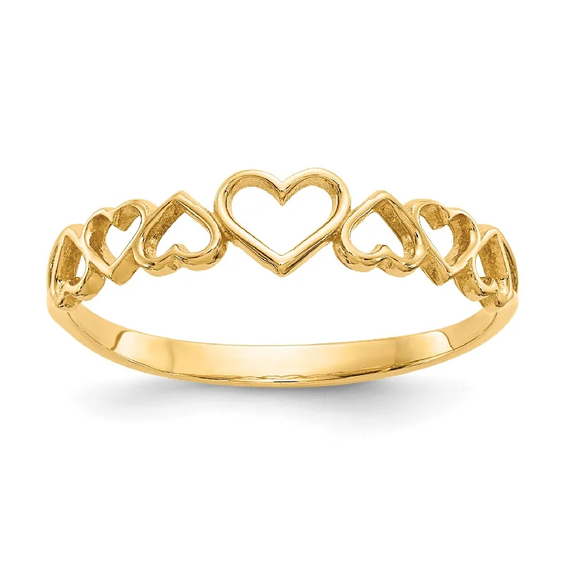 Exclusive Gemstone Jewelry At Special Prices 14KT Yellow Gold Heart Ring; Size 7