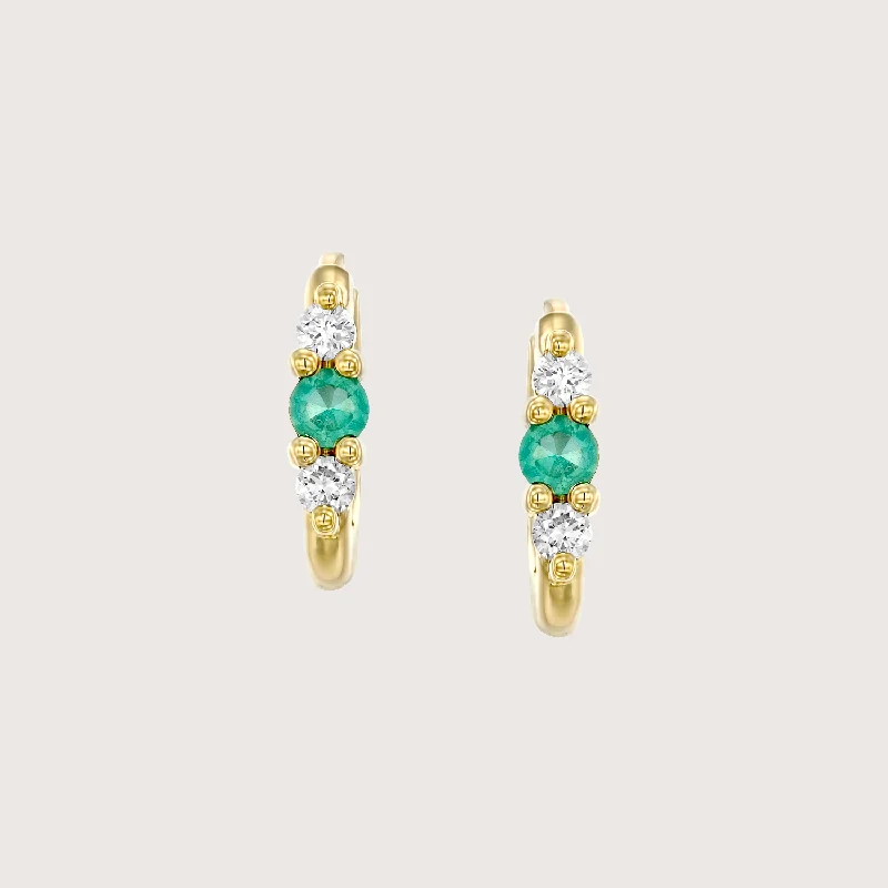 Shine Without Limits – Jewelry Sale Happening Now Audrey medium Hoop With Emerald And White Diamonds
