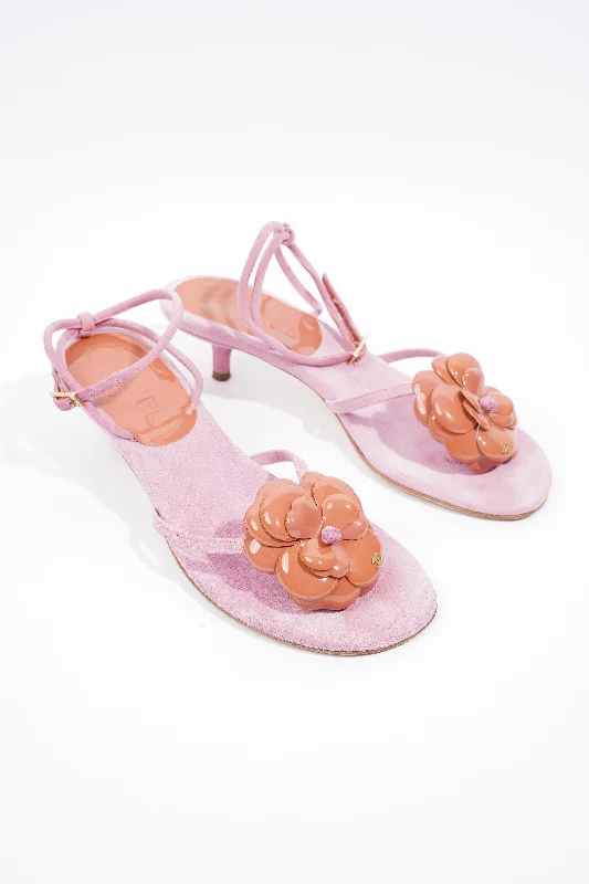 Must-Have Boots Sale Chanel Camellia Sandals 30 Pink / Brown Suede EU 37.5 UK 4.5