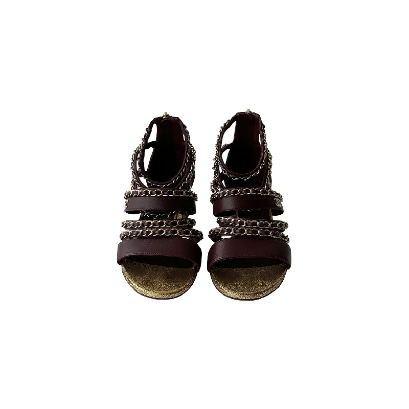 Versatile Shoes Promotion Chanel Chained Interlocking Logo Sandals