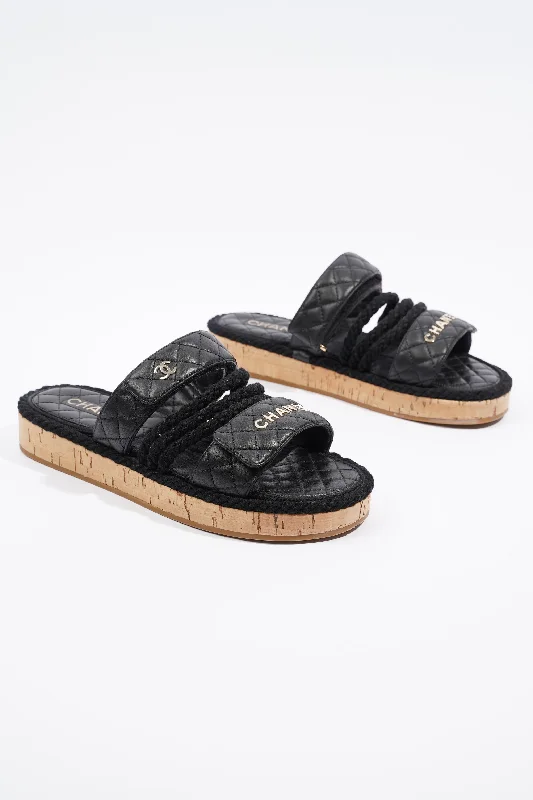 Flexible Sole Shoes Sale Chanel Dad Sandal Black / Gold EU 40 / UK 7