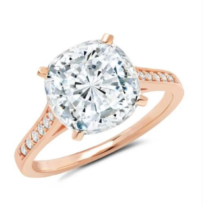 Huge Savings On Timeless Jewelry Collections Crislu 18KT Rose Gold Plated Sterling Silver and Cushion Cubic Zirconia Solitaire Ring Huge Savings On Timeless Jewelry Collections Crislu 18KT Rose Gold Plated Sterling Silver and Cushion Cubic Zirconia Solitaire Ring