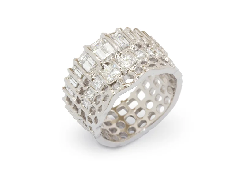Unmissable Discounts On Timeless Jewelry Pieces Custom Square & Rectangular Diamond Ring, White Gold
