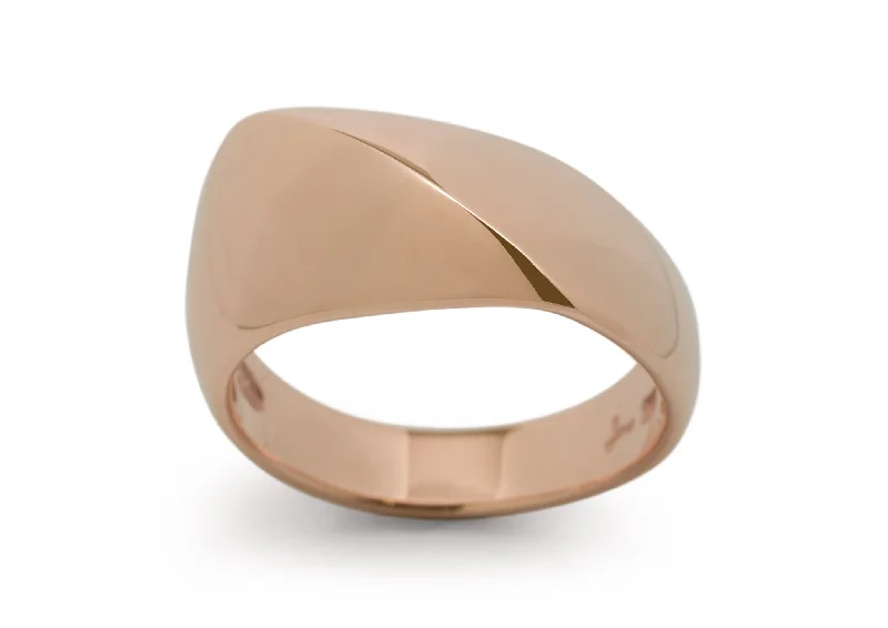 Exclusive Gemstone Jewelry At Special Prices Diagonal Dome Ring, Red Gold
