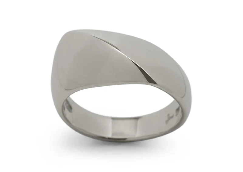 Elegant Jewelry, Affordable Luxury – Shop Now Diagonal Dome Ring, White Gold & Platinum