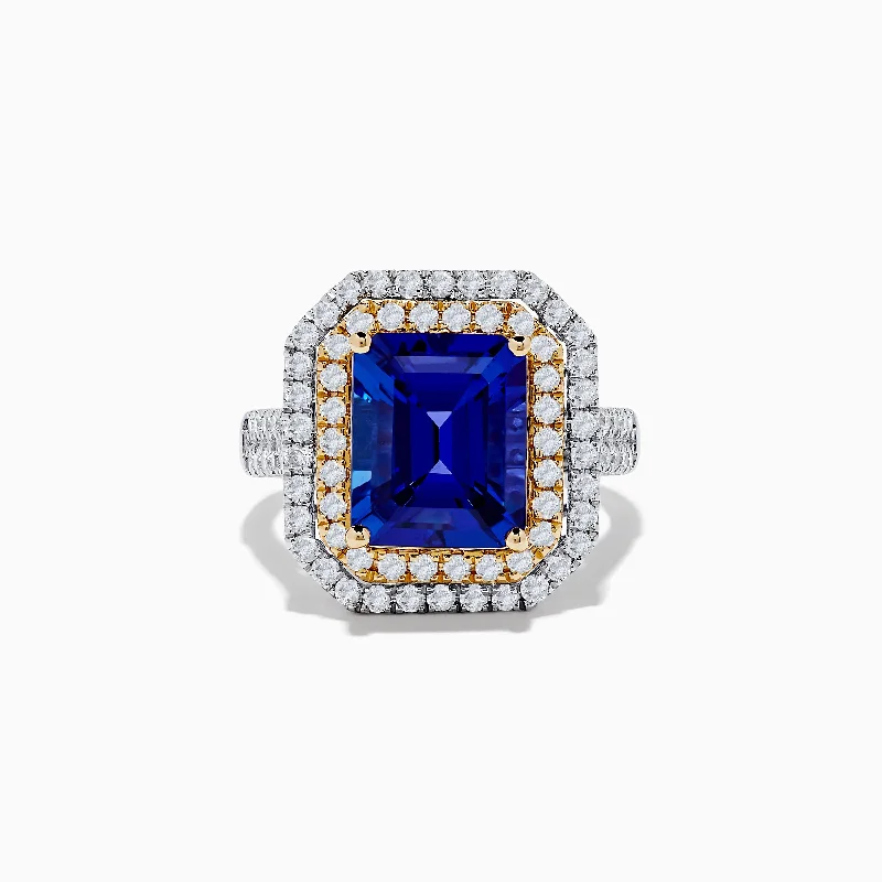 Get The Sparkle You Love At Prices You Adore Nahla Siri 14K Two Tone Gold Tanzanite and Diamond Ring