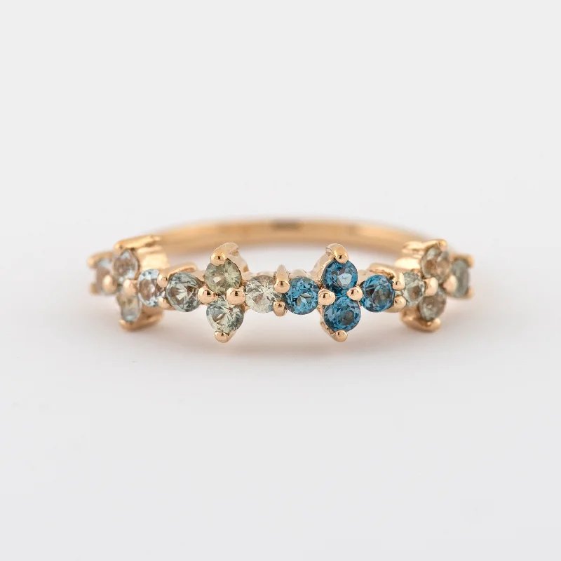 Limited-Time Offer On Elegant Jewelry Pieces Jupiter Blue Topaz and Green Sapphire Band