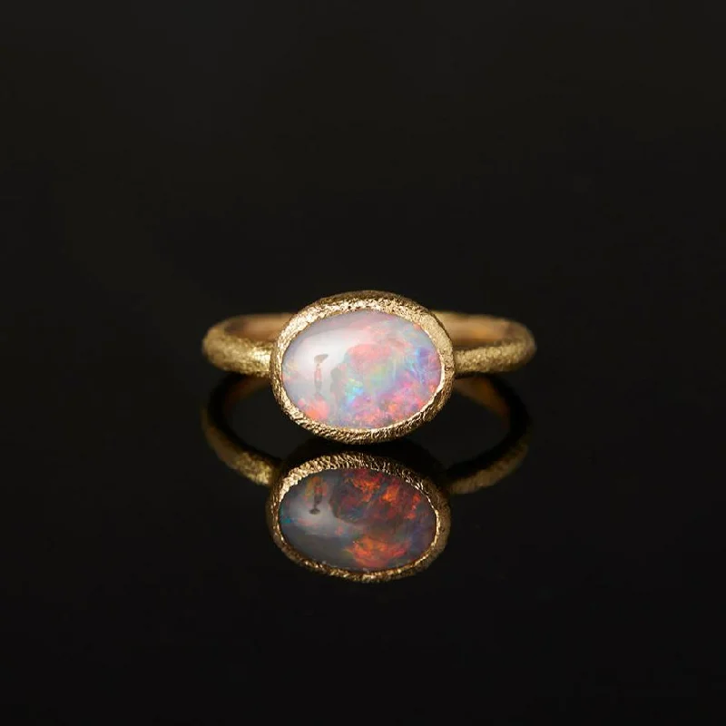 Flash Sale On Stunning Jewelry – Don't Miss Out OP4-OOAK | 1.01 Carat One-of-a-Kind Black Opal Ring