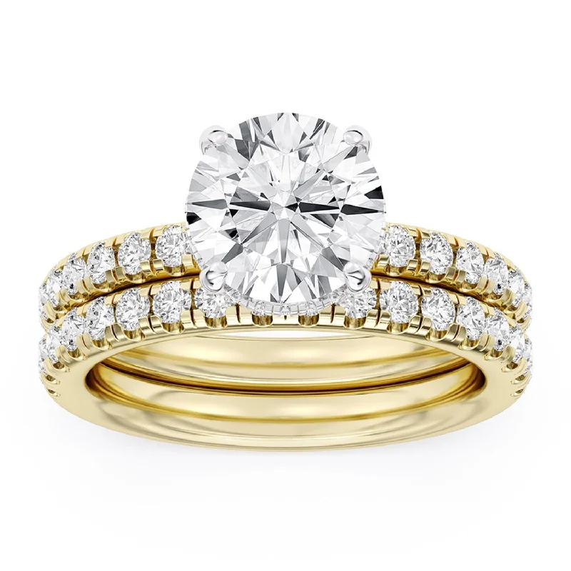 Gorgeous Jewelry, Limited-Time Savings Signature EcoLove Diamond Dreams 3-3/4 CTW 100 Facet Centurion Diamond Bridal Set in 18KT Yellow Gold