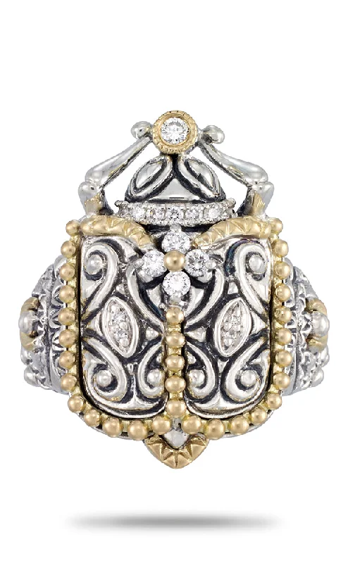 Handcrafted Jewelry Sale – Unique Designs At Low Prices Limited Time Special Order."Watchful Eye" Scarab Ring - Diamond