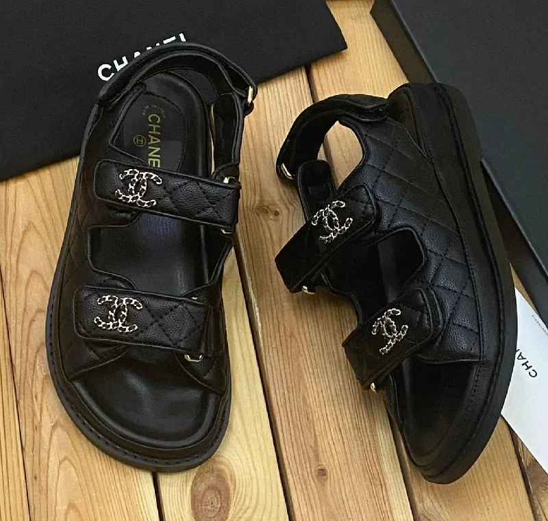 Classic Dress Shoes Sale Chanel Sandals Black