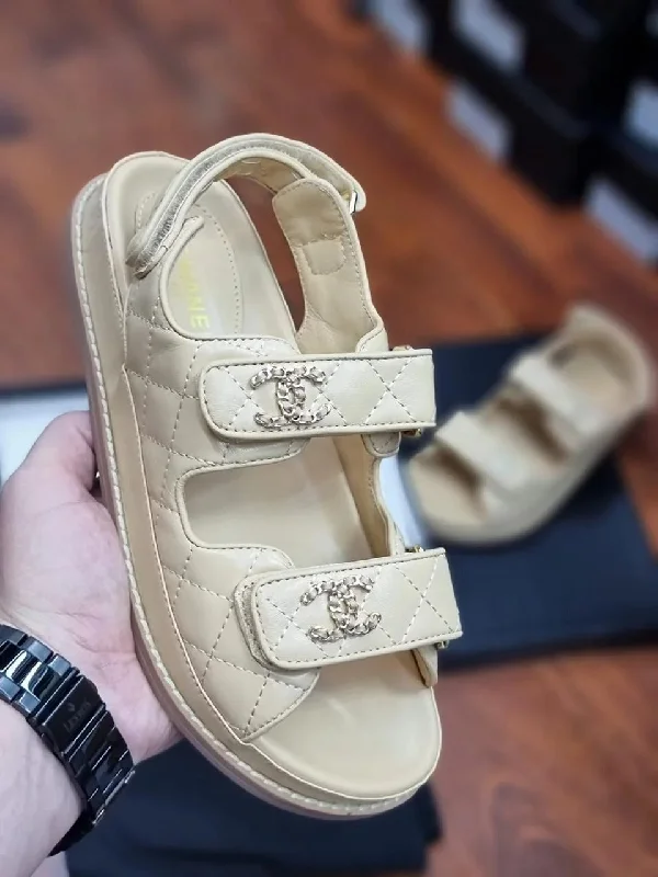 Casual Chic Footwear Offers Chanel Sandals Ecru Beige