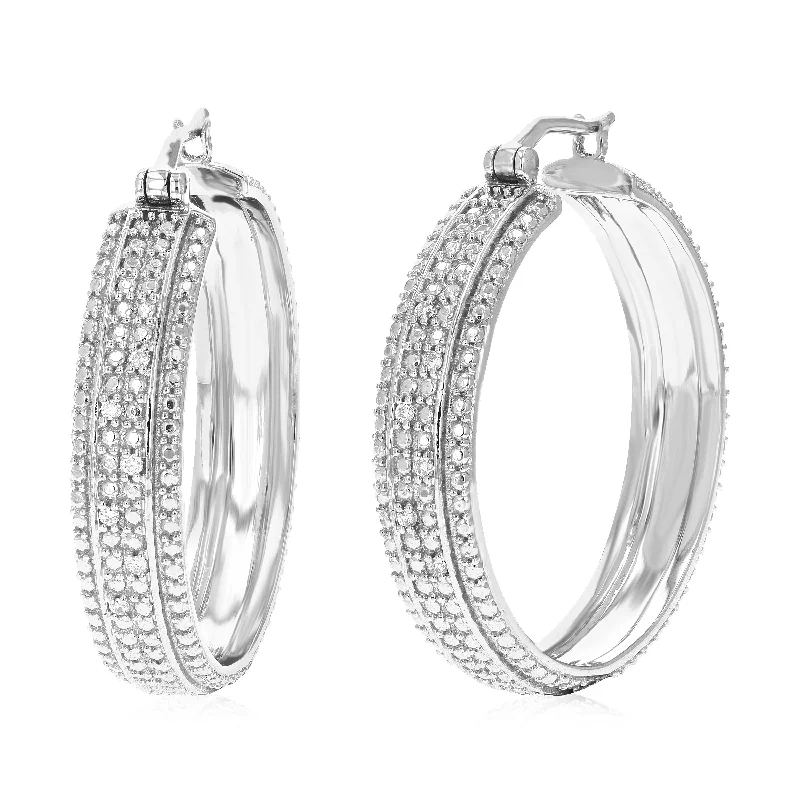 The Biggest Jewelry Sale Of The Year Is Here 1/10 cttw 12 Stones Round Lab Grown Diamond Hoop Earrings .925 Sterling Silver Prong Set 1 1/2 Inch The Biggest Jewelry Sale Of The Year Is Here 1/10 cttw 12 Stones Round Lab Grown Diamond Hoop Earrings .925 Sterling Silver Prong Set 1 1/2 Inch
