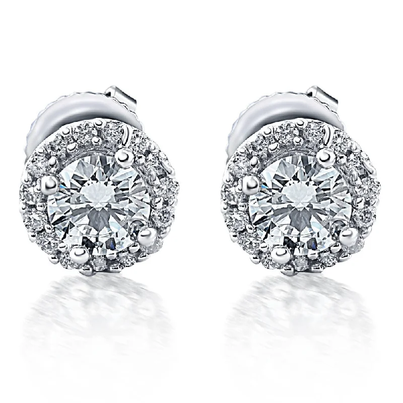 Get Your Favorite Jewelry At The Best Price 1/2ct Diamond Halo Round Brilliant Cut Studs 10k White Gold