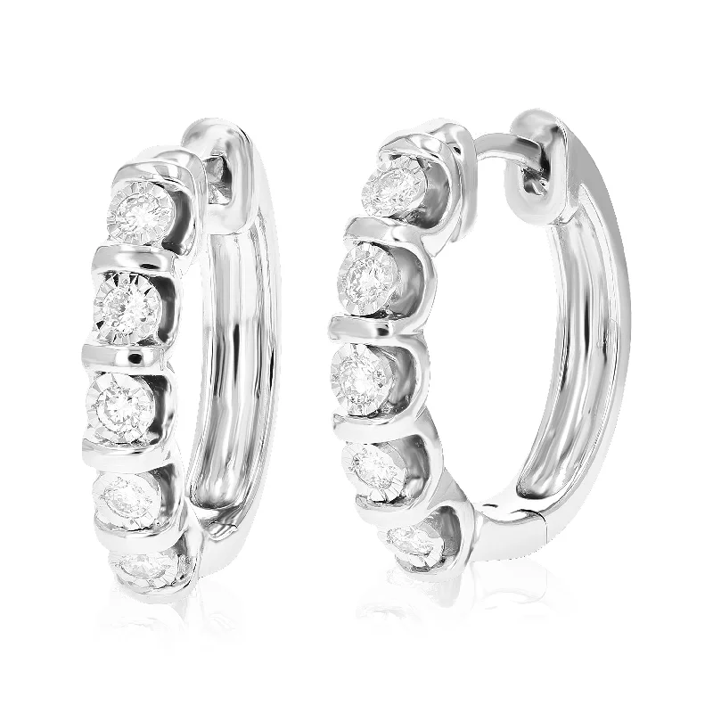Make Every Moment Shine – Jewelry Discounts Available 1/4 cttw Round Lab Grown Diamond Hoop Earrings .925 Sterling Silver Prong Set 3/4 Inch Make Every Moment Shine – Jewelry Discounts Available 1/4 cttw Round Lab Grown Diamond Hoop Earrings .925 Sterling Silver Prong Set 3/4 Inch
