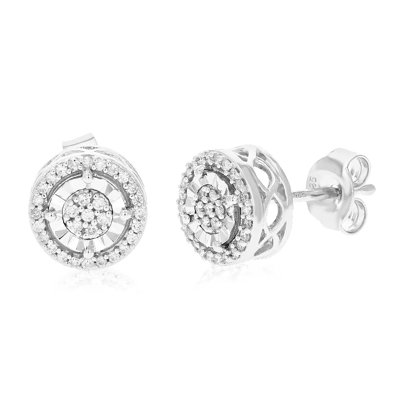 Shop Jewelry That Shines Without The High Price 1/5 cttw 62 Stones Round Lab Grown Diamond Studs Earrings .925 Sterling Silver Prong Set 1/3 Inch Shop Jewelry That Shines Without The High Price 1/5 cttw 62 Stones Round Lab Grown Diamond Studs Earrings .925 Sterling Silver Prong Set 1/3 Inch