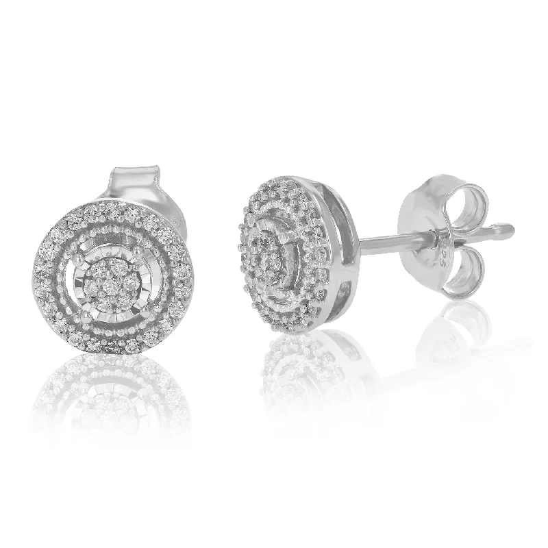 Limited-Stock Jewelry Clearance – Grab Your Favorites Now 1/6 cttw Lab Grown Diamond Earrings Round Studs Made In 925 Sterling Silver Prong Settings