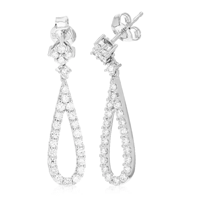 Get Your Favorite Jewelry At The Best Price 1 cttw Round Lab Grown Diamond Dangle Earrings .925 Sterling Silver Prong Set 1 Inch Get Your Favorite Jewelry At The Best Price 1 cttw Round Lab Grown Diamond Dangle Earrings .925 Sterling Silver Prong Set 1 Inch