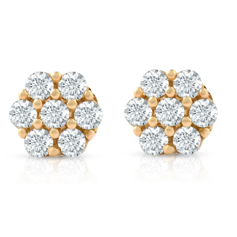 Waterproof Stainless Steel Jewelry For Lasting Beauty 3/8 Ct. Diamond Earrings Womens Studs 10k Yellow Gold