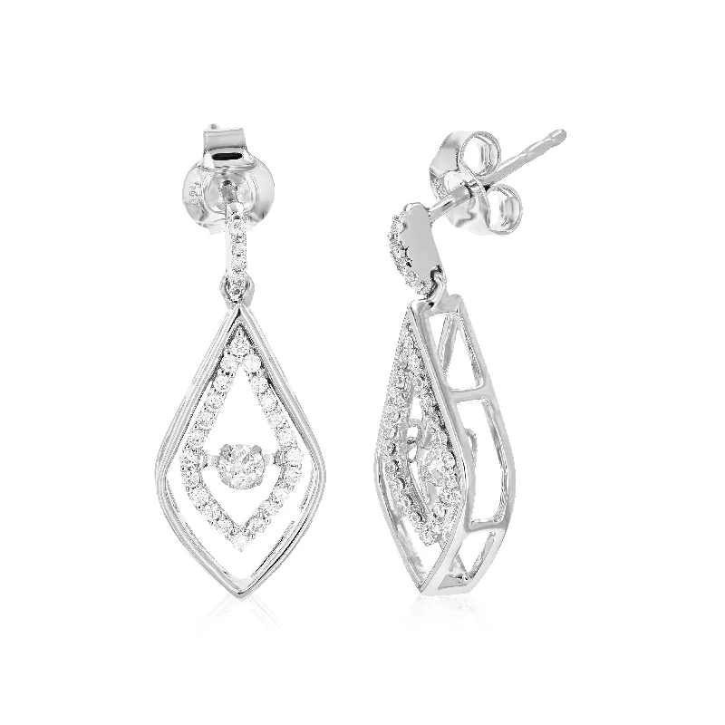 Get Ready To Sparkle – Special Jewelry Discounts 3/8 cttw 56 Stones Round Lab Grown Diamond Dangle Earrings .925 Sterling Silver Prong Set 3/4 Inch Get Ready To Sparkle – Special Jewelry Discounts 3/8 cttw 56 Stones Round Lab Grown Diamond Dangle Earrings .925 Sterling Silver Prong Set 3/4 Inch