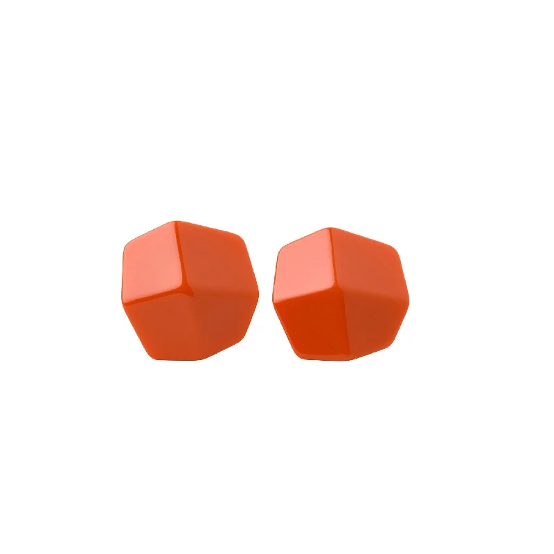 Bestselling Jewelry At Special Promotional Rates Mini Sculpture Studs in Bright Orange