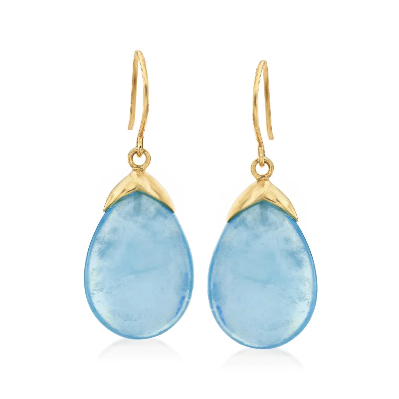 Limited-Stock Jewelry Clearance – Grab Your Favorites Now Ross-Simons Aquamarine Drop Earrings in 14kt Yellow Gold